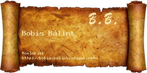 Bobis Bálint névjegykártya