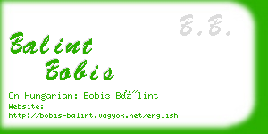 balint bobis business card